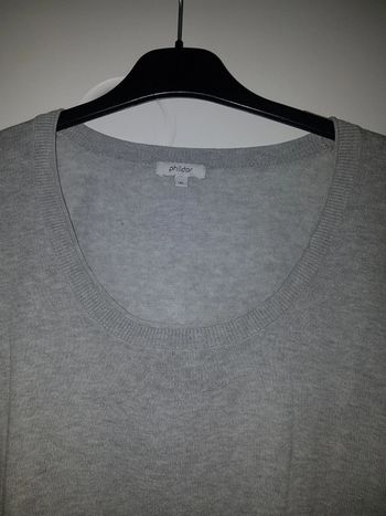 Haut long gris Phildar taille XL