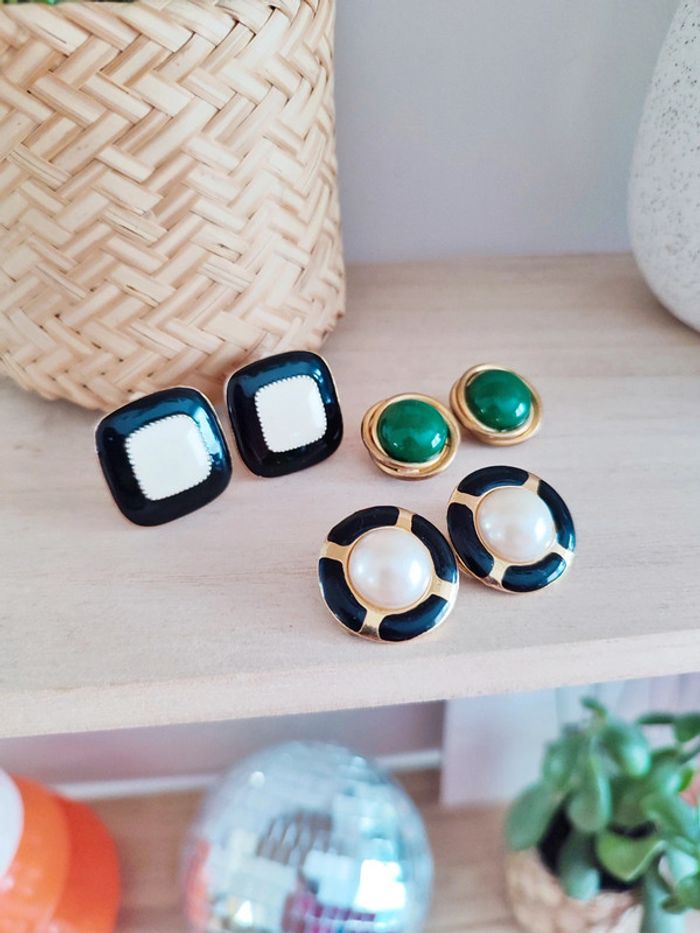 Boucles d'oreilles a clips vintage - photo numéro 3