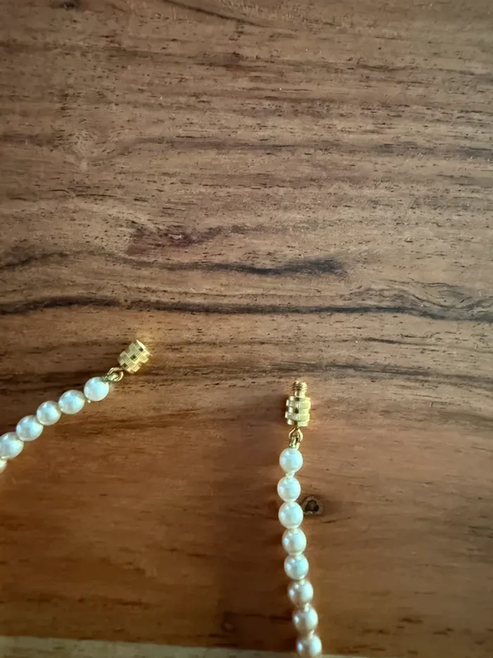 Collier vintage perles beiges - photo numéro 2