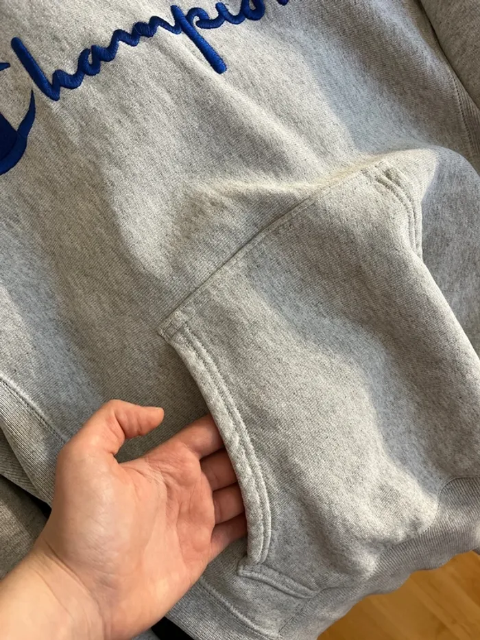Sweat à capuche, champion gris - photo numéro 5