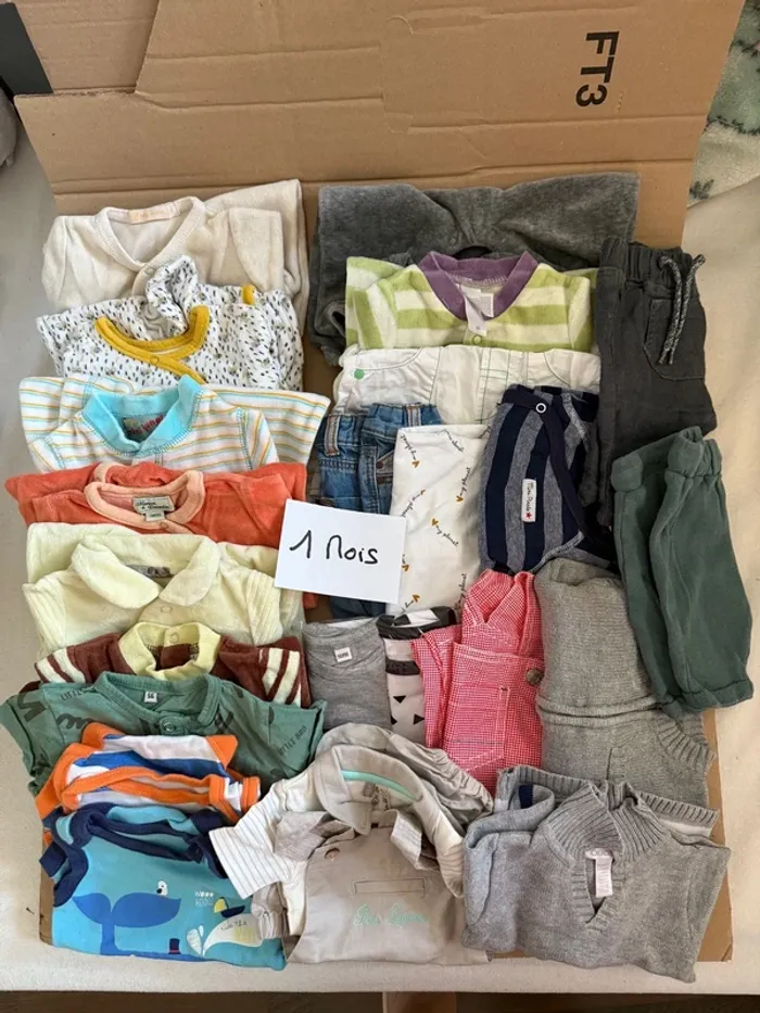 Lot de 24 vêtements 1 mois