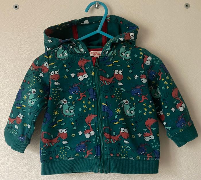 ensemble pantalon et veste zippée imprimé dinosaures rigolos taille 6 mois - photo numéro 2