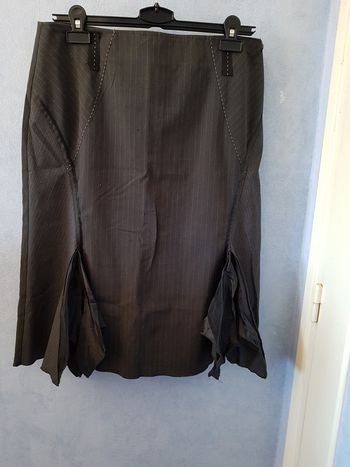 Jupe fluide 38 grise à rayures