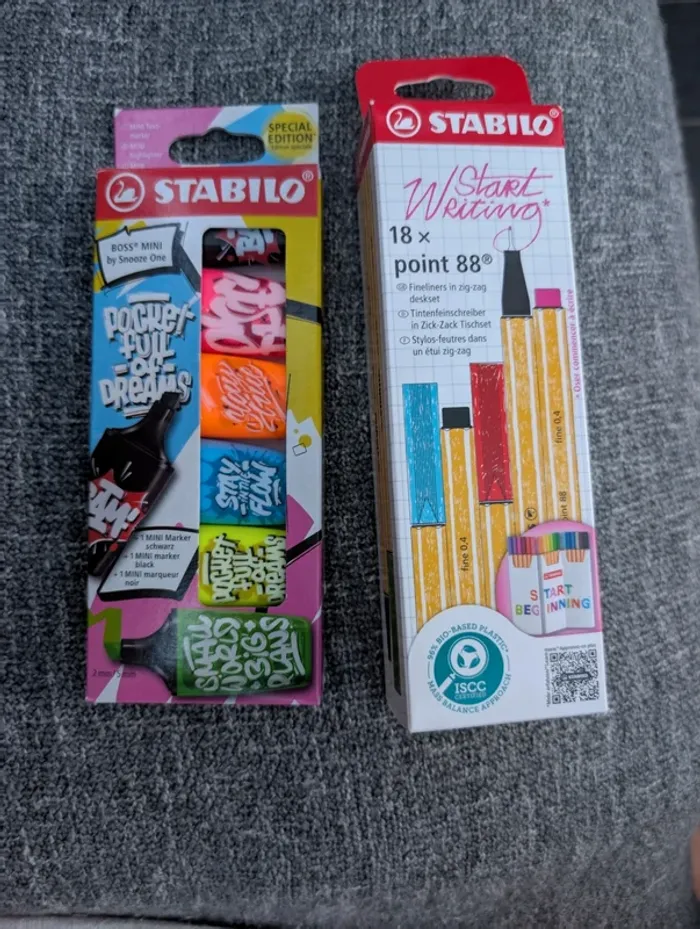 Lot écriture stabilo neuf. Stylo + marqueurs surligneurs