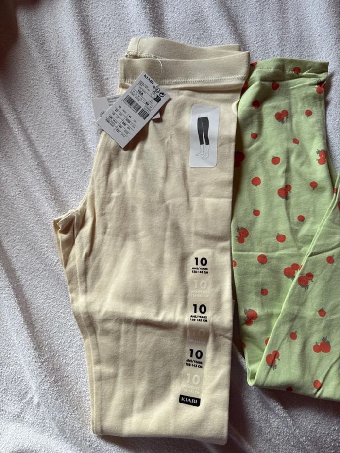Lot de 2 leggings taille 10 ans neuf avec étiquette - photo numéro 4