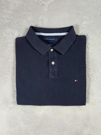 Polo Tommy Hilfiger Manches courtes - Bleu Marine logo brodé - Taille M Hommes - 100% Coton