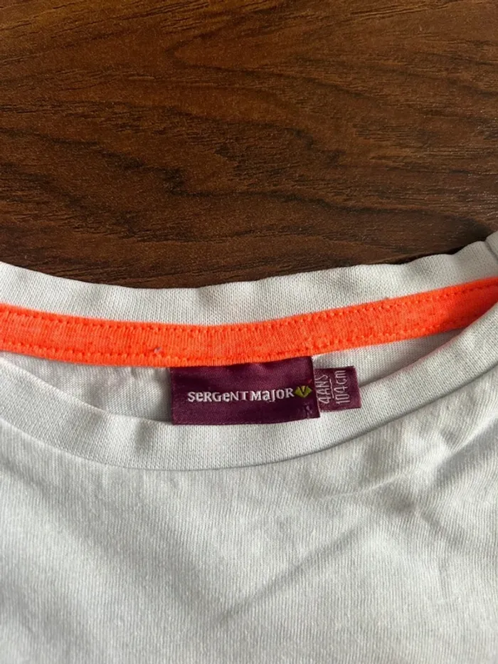 T shirt manches longues garcon blanc Dinosaure Sergent Major 4ans - photo numéro 4