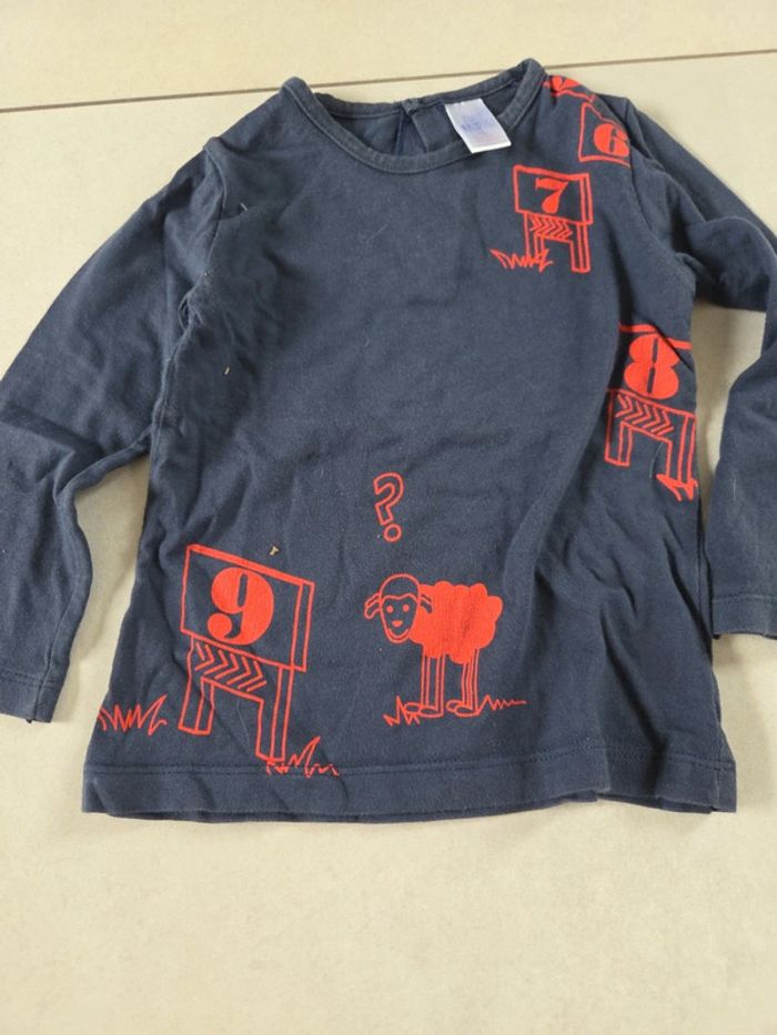 Lot de 2 T-shirt manches longues 18 mois zara comme un bébé - photo numéro 3