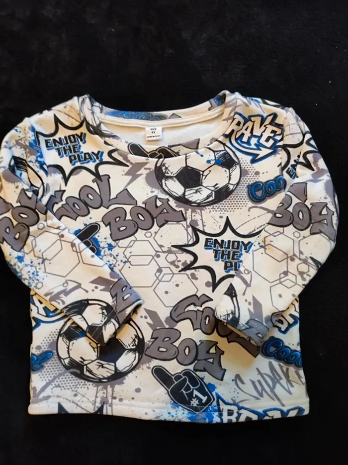 Lot de deux pyjama 4 ans football molletonné - photo numéro 2