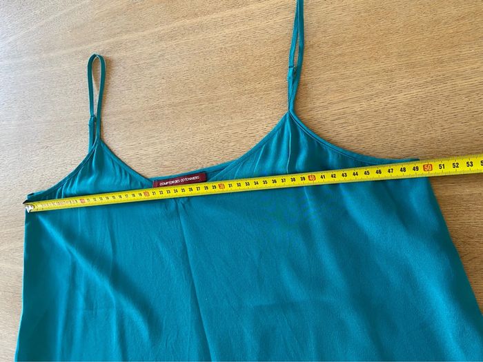 Top neuf fines bretelles en soie bleu turquoise/vert Comptoir des Cotonniers taille 42 - photo numéro 11
