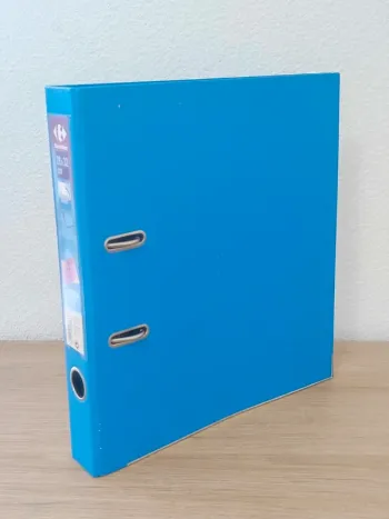Classeur à levier carton bleu / Carrefour - A4 / Dos 50mm