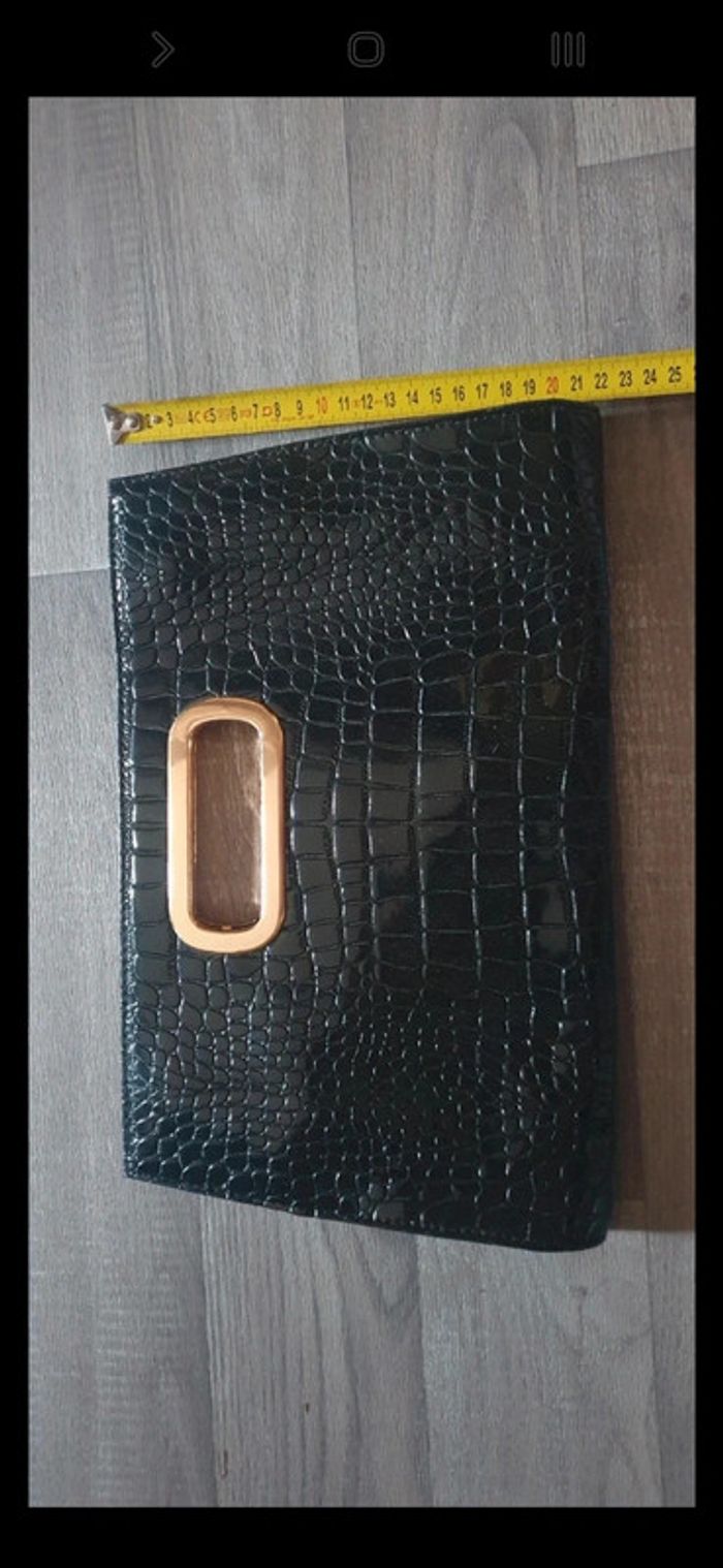 Pochette effet croco doré - photo numéro 4