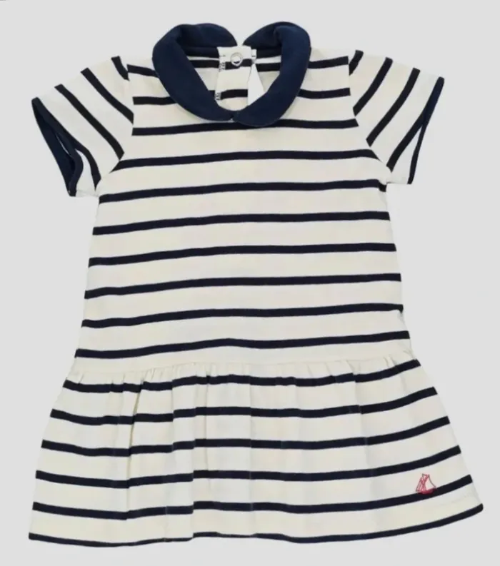 Petit Bateau Robe à manches courtes 6 mois en coton
