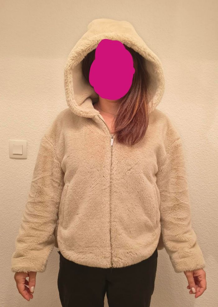 Veste à capuche Zara fausse fourrure Léger Beige Crème Taille xs - photo numéro 9