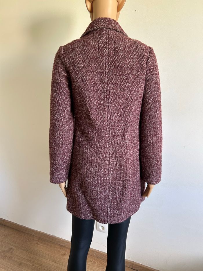 Manteau bordeaux en laine S.Oliver taille 38 bon état (présence de bouloches) - photo numéro 5