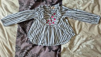 Blouse blanche à rayures bleues Catimini 4ans