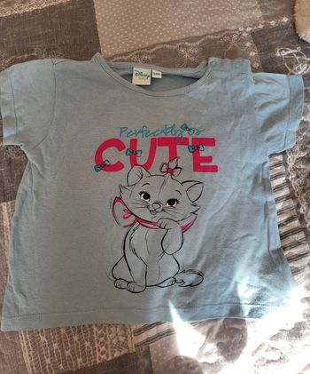Tee shirt bleu marie des aristochats 24 mois