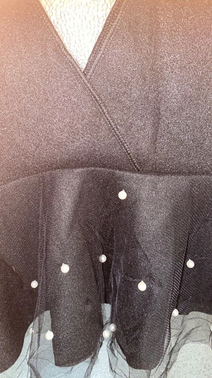 Debardeur noir volant perle xl - photo numéro 2