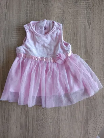 Robe princesse sans manches velours rose à fleur bébé fille 6 mois Zeeman