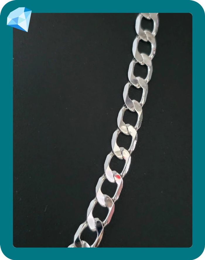 Collier maille gourmette 6mm 50cm plaquage argent - photo numéro 3