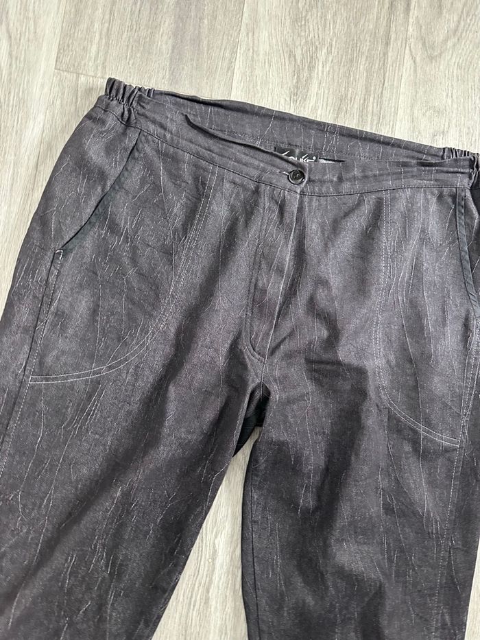 Pantacourt gris et noir froissé similicuir S.Quise T46 3XL - photo numéro 5