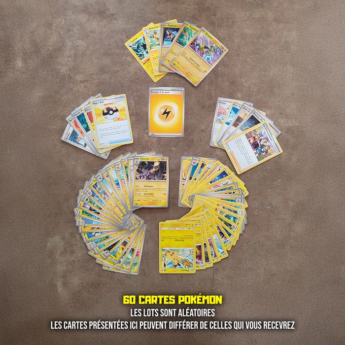 Lot de 60 cartes Pokémon - spécial électrique - photo numéro 4