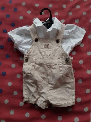 Ensemble salopette short chemise