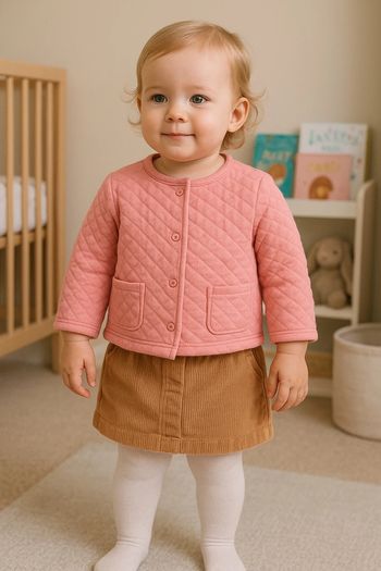 Veste matelassé rose Mots d’enfants