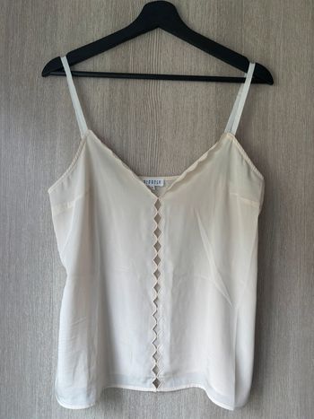 🤍 Caraco en soie Claudie Pierlot – Taille 40 – Élégance crème