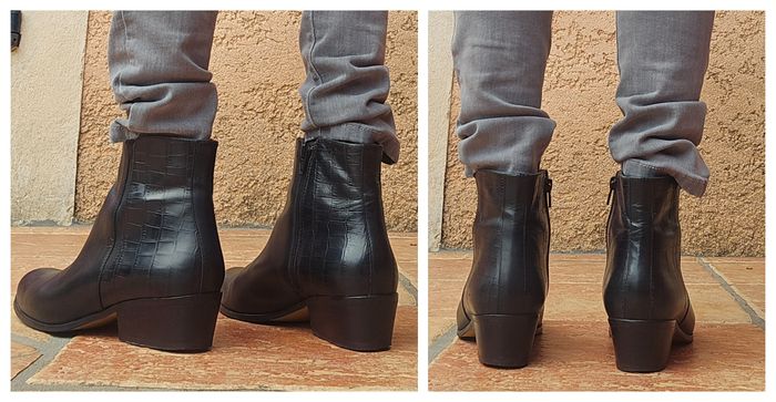 📌Bottines en Cuir Accessoire Diffusion Effet Croco & Chelsea - photo numéro 6