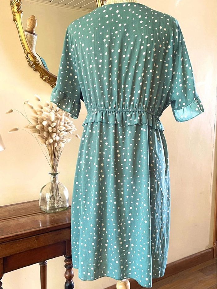 Robe à Pois Verte - vintage - photo numéro 4