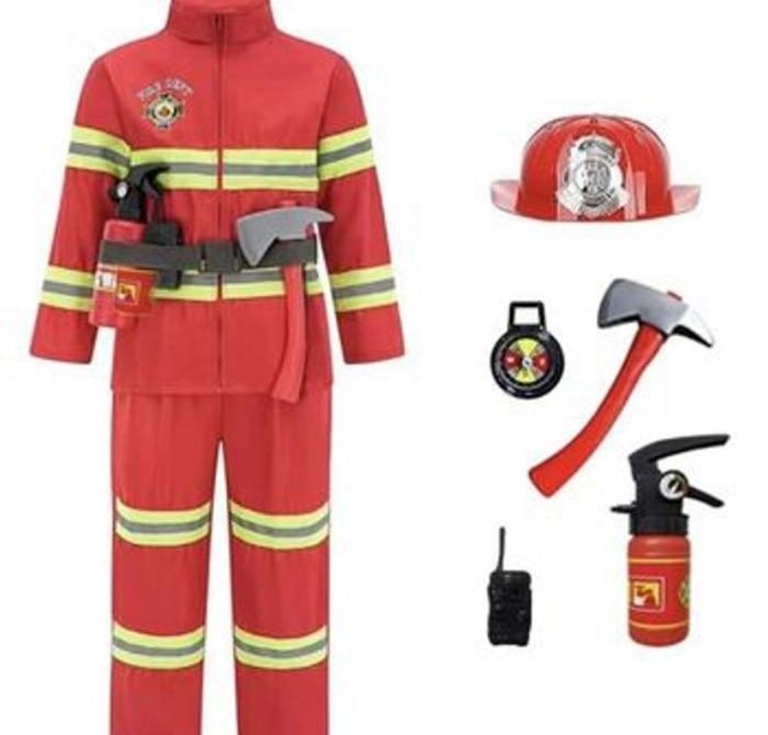 Déguisement pompier et ces accessoires Taille 7-8ans