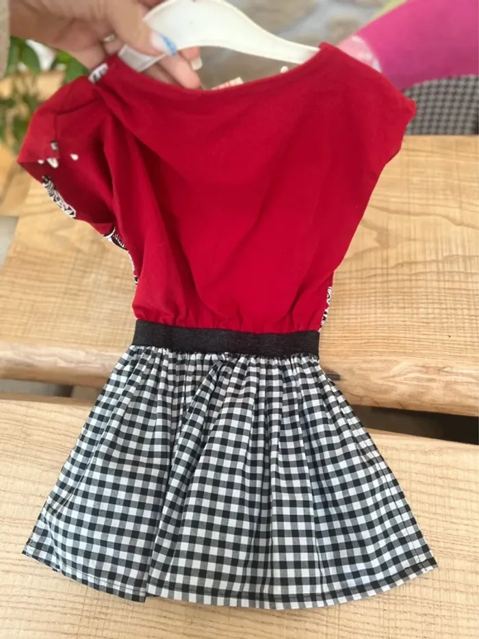 Robe 5 ans fille zèbre rock rouge noire à carreaux mushi - photo numéro 2