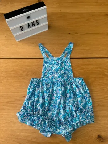 Combishort / Combinaison en tissu liberty June - Taille 36 Mois/3 Ans