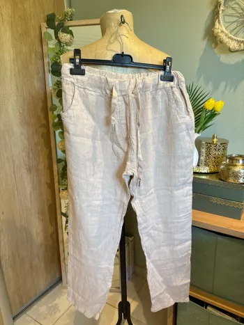Joli pantalon magique en lin femme