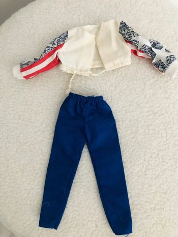 Tenue sport barbie veste étoiles pantalon bleu