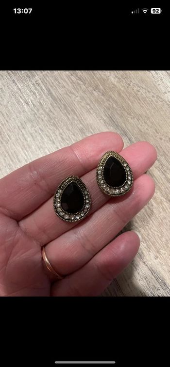 Boucles d’oreilles noires vintage Zara