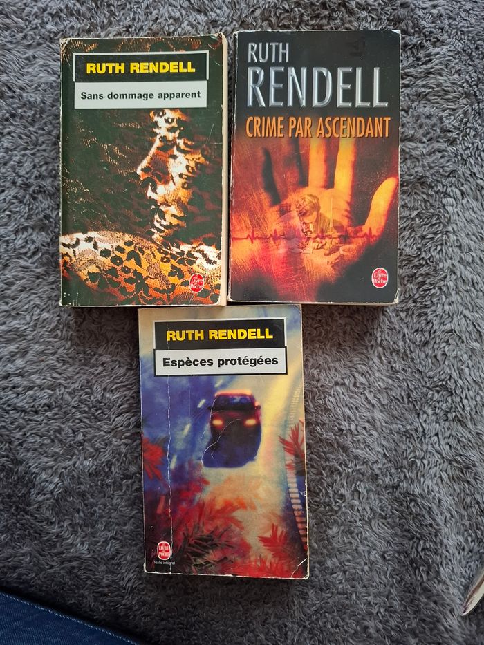 Lot de 3 thrillers de Ruth Rendell en bon état
