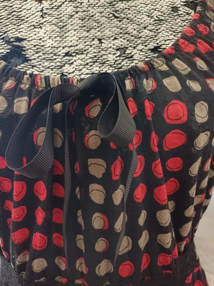 Robe col rond / dentelle / noeud - photo numéro 3