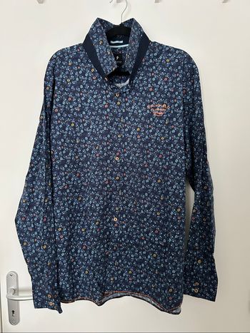 Chemise manches longues bleu marine motif liberty Ruckfield 2XL
