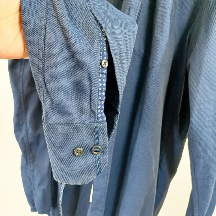 Chemise homme bleu foncé Pierre Cardin, col à motif, taille 41 1311 - photo numéro 7