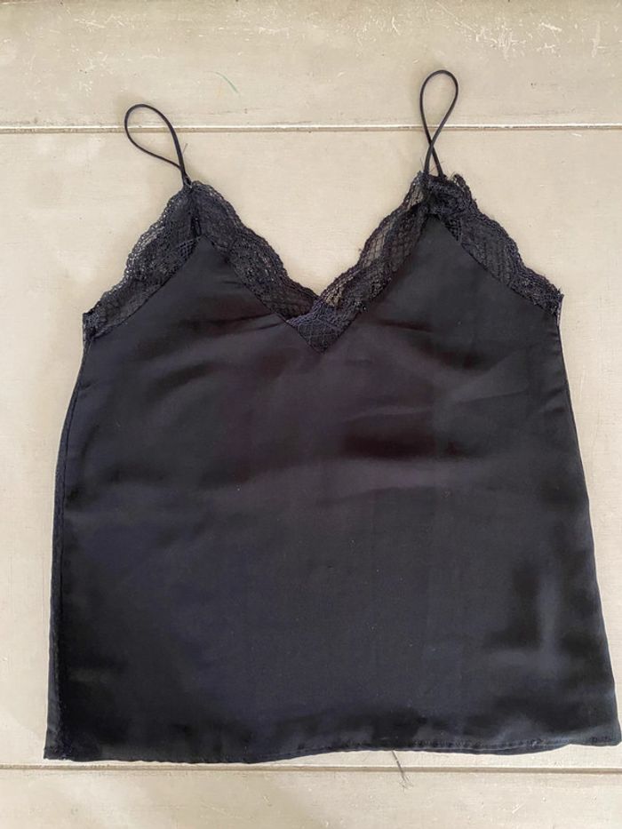 Top caraco Zara noir avec dentelle taille XS - photo numéro 11