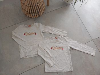 Lot 2 tee shirts blanc à pailletés