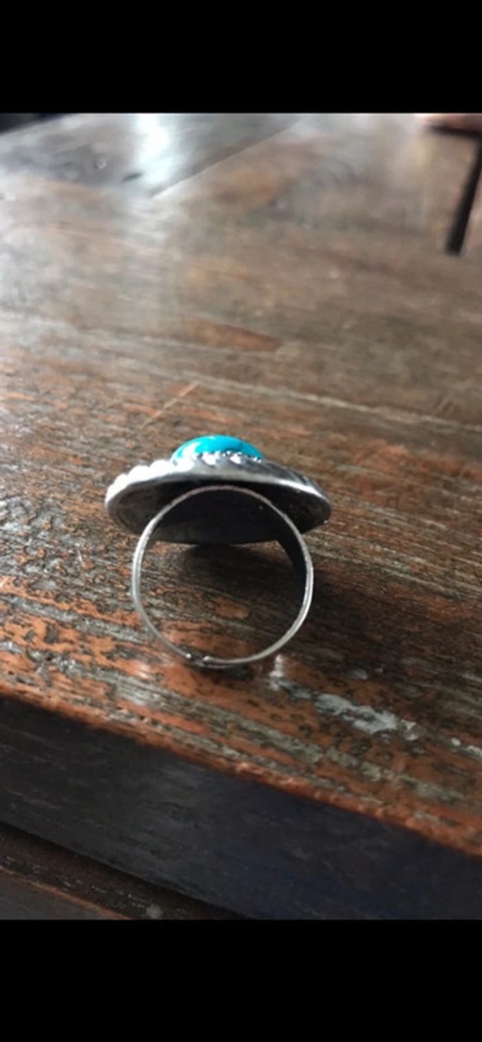 Magnifique bague réglage avec turquoise - photo numéro 6