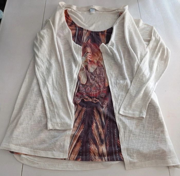 t-shirt 2 en 1 taille 44