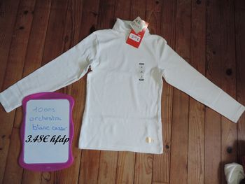 sous pull orchestra taille 10 ans neuf couleur blanc cassé