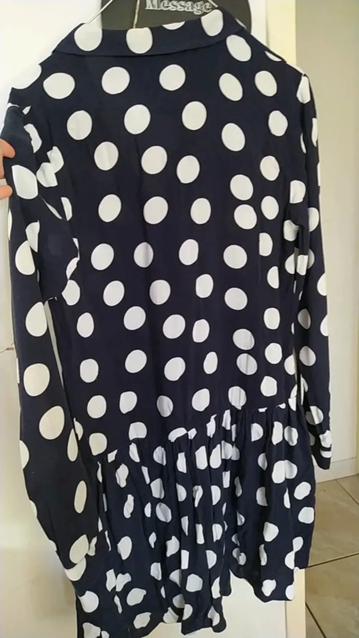 Robe à pois blanche et bleue Etam 34 - photo numéro 4