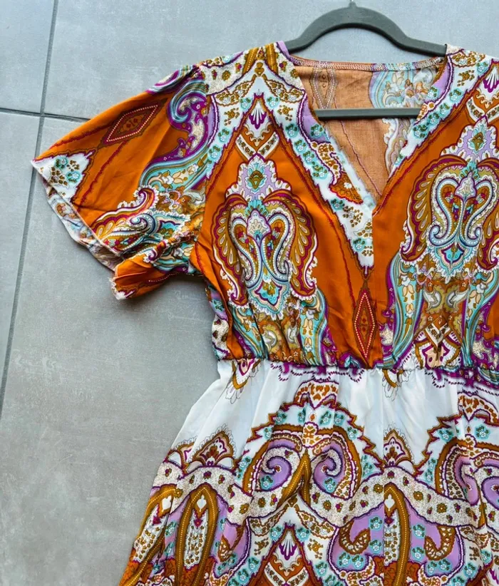 Magnifique robe longue colorée motifs bandana neuve - photo numéro 2