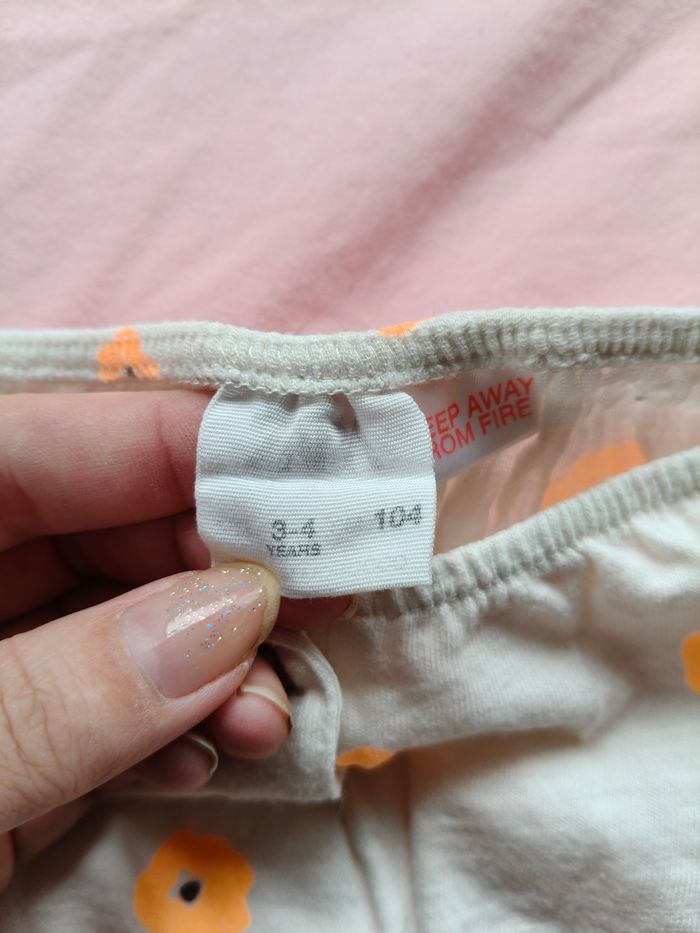Tee-shirt manches courtes fille Zara beige orange 104 cm - photo numéro 5