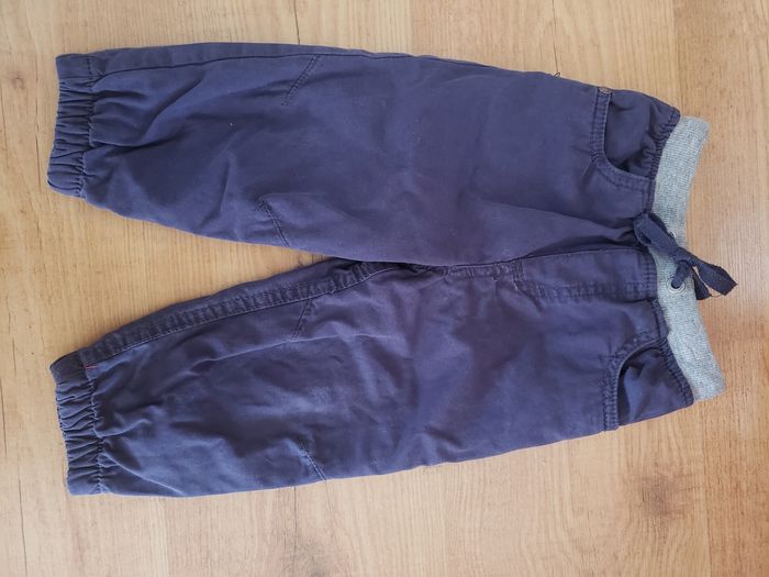 Pantalon en toile bleue doublé coton Orchestra 18 mois - photo numéro 3